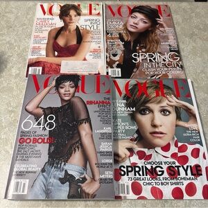 Lot 4 Vogue Magazine 2014 + 2015 Rihanna, Emma Stone, Lena Dunham, CareyMulligan